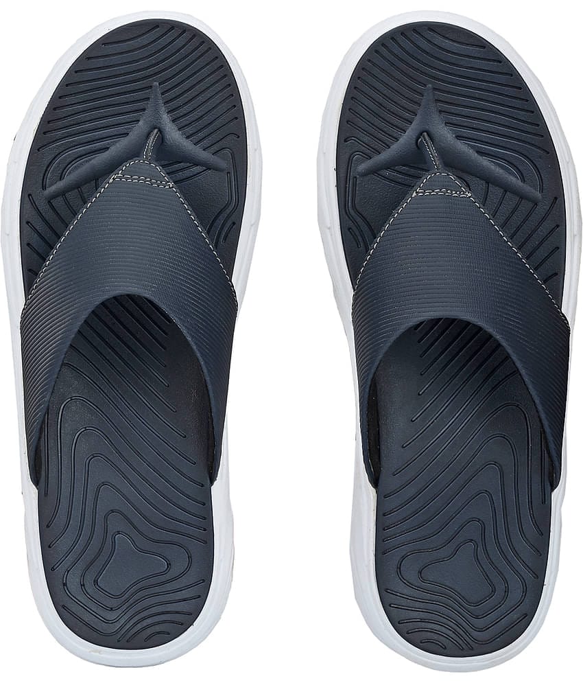 softio - Blue Leather Thong Flip Flop