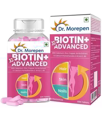 Dr. Morepen Biotin+ With Multivitamin Amla & Green Tea, Bhringraj & Brahmi - 60 Tablets