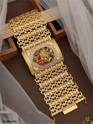 High Quality Lion Design Diamond Bracelet for Men BR-084-8 inch