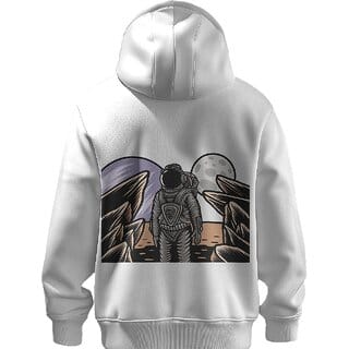 BULL CLOTHING Astronaut Monkey Space Graphic White Hoodie 60 Cotton 40 Poly  280 GSM  Unisex Casual Sweatshirt (XL)