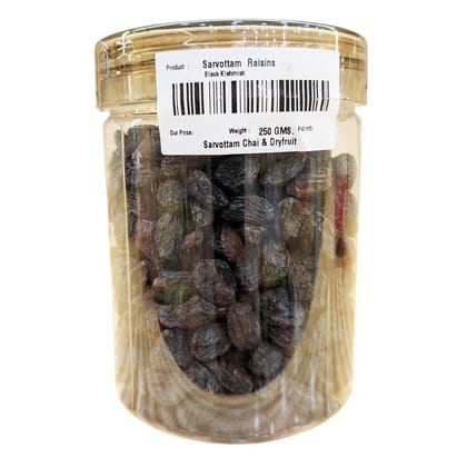 Sarvottam Kala Kishmish Box | Premium Black Raisins | Naturally Sweet & Seedless Dry Grapes | Rich in Iron, Fiber & Antioxidants | Ideal for Snacking & Baking