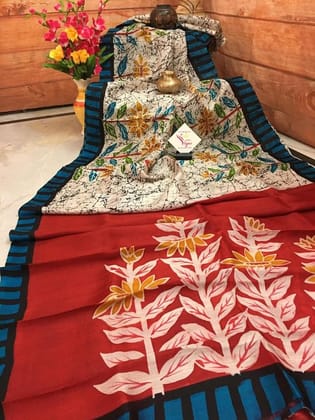 AWESOME LINEN COTTON PRINTED SAREE -1691