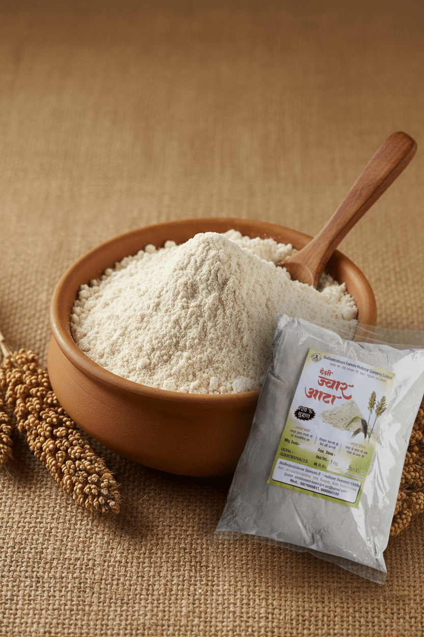 Ardhnarishwar FPCL Premium Jowar Atta Flour 1 Kg Pure Sorghum Whole Grain Gluten Free