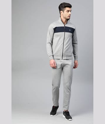 Chkokko - Light Grey Fleece Regular Fit Men's Tracksuit ( Pack of 1 )