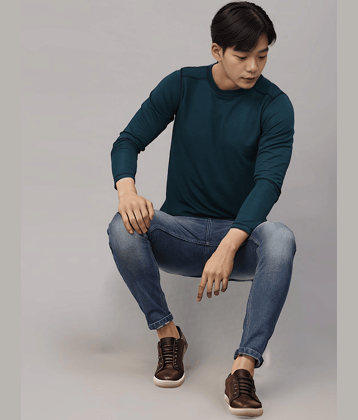 Rigo Pack of 1 Polyester Slim Fit Men's T-Shirt ( Teal )