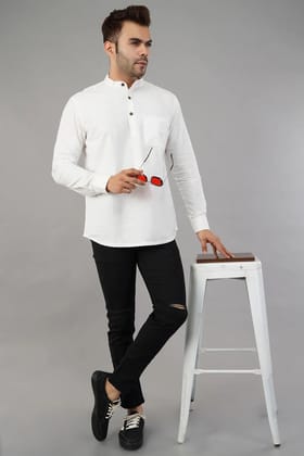 Mens Handloom Shirt White