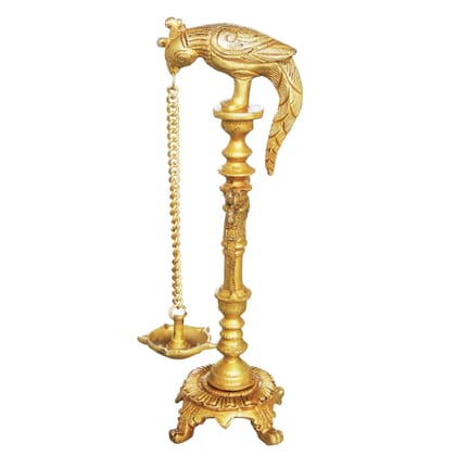 Brass Table Decor Parrot Deepak (BSMAS385)