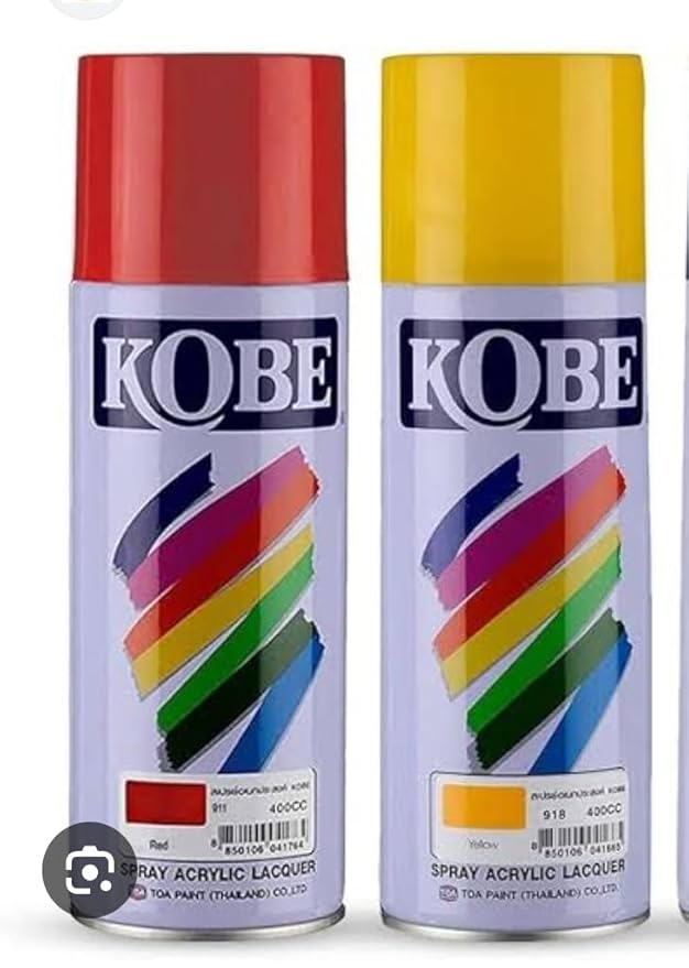 ADISON Spray Paint, 400 ml, Pack of 4, All Shades Available, Fast Dry, Interior and Exterior Multi Purpose Paint Spray (RED and Yellow, 2)