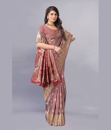 Gazal Fashions Banarasi Silk Embellished Saree With Unstitched Blouse Piece ( Yellow )
