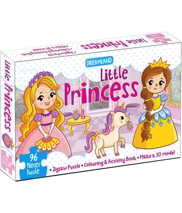 Little Princess Jigsaw Puzzle for Kids - 96 Pcs | With Colouring & Activity Book and 3D Model