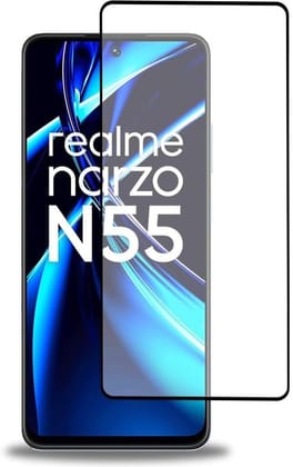 PLUGTECH Advanced Tempered Glass With Anti-Explosion 9H Hardness Edge-To-Edge Coverage Screen Guard for Realme NARZON55