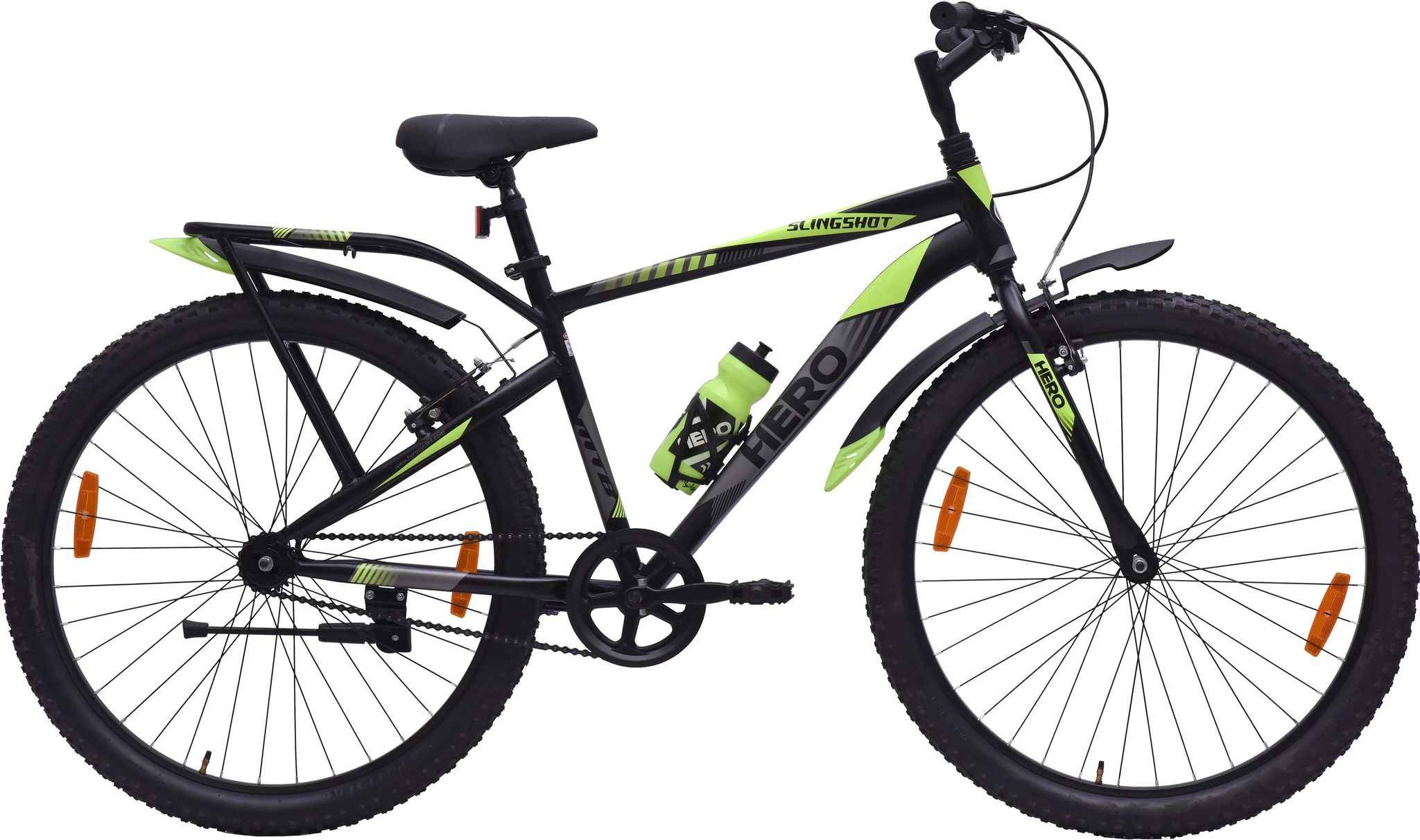 HERO Slingshot 27.5 T (inch) Mountain Cycle (Single Speed, Black, Green, Rigid)