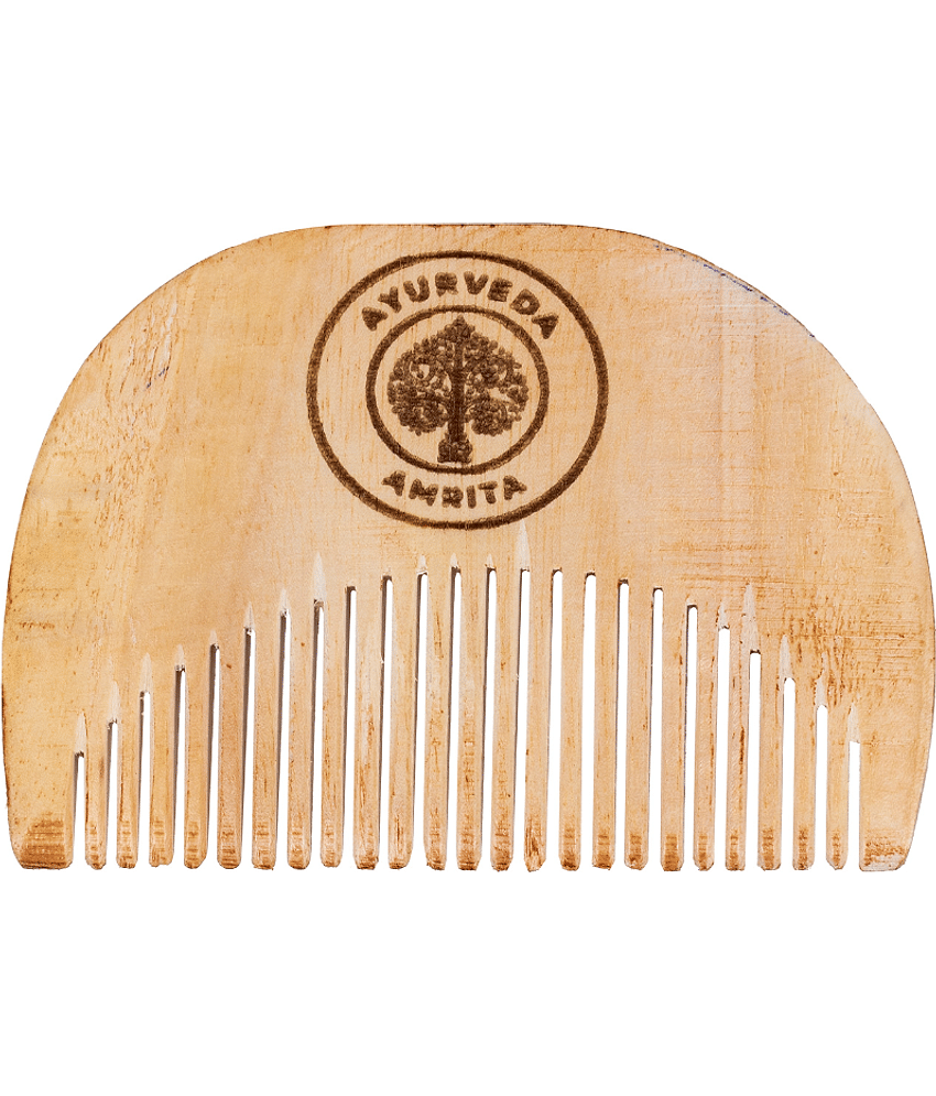 Ayurveda Amrita Neem Wood Pocket Fine Tooth Comb 1 Pcs