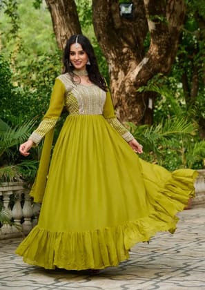 Eligans Starninig Gown Dupatta Ourfits Eligans Starninig Gown Dupatta Ourfits