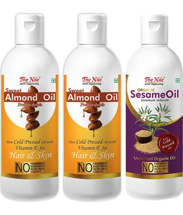 The Nile Sweet Almond  100 ML X 2 + Sesame Oil 100 Ml 300 mL Pack of 3