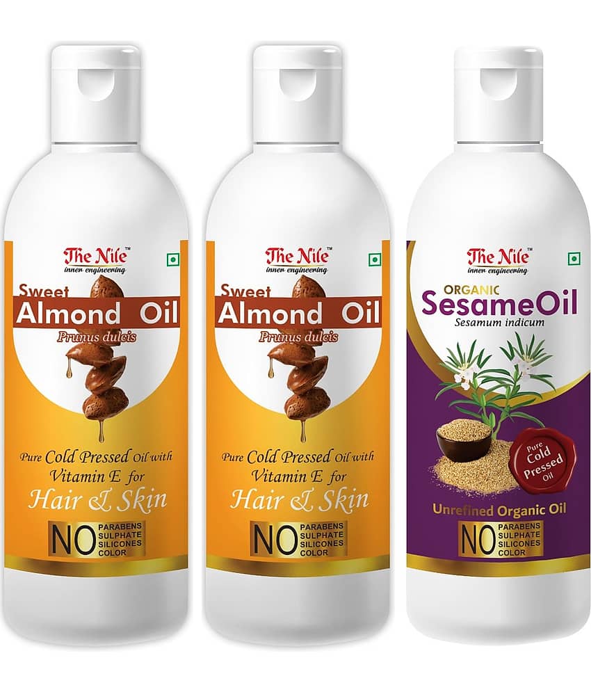 The Nile Sweet Almond  100 ML X 2 + Sesame Oil 100 Ml 300 mL Pack of 3