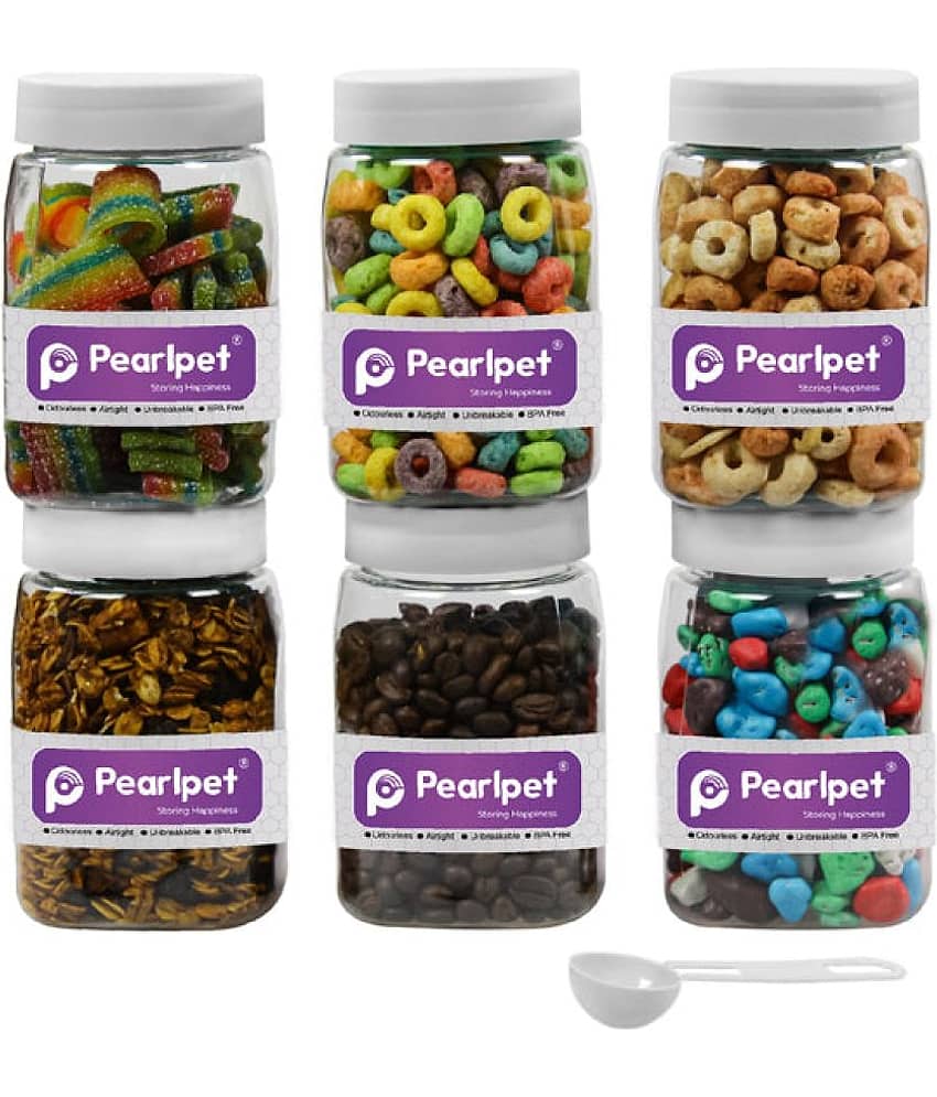 PearlPet Plastic White Multi-Purpose Container ( Set of 6 )