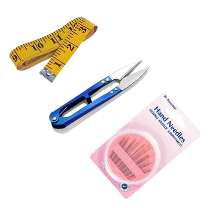GEMSY 3 in 1 Combo Inch Tappe,Thread Cutter, Needle Threader