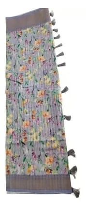 Elegant Ivory Silk Saree with Floral Embroidery