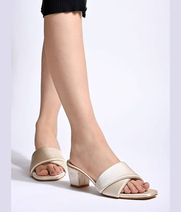 Shoetopia - Gold Women's Slip On Heels