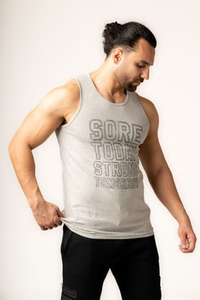 STRONG TOMORROW | Gym Tanks - Grey Melange-M