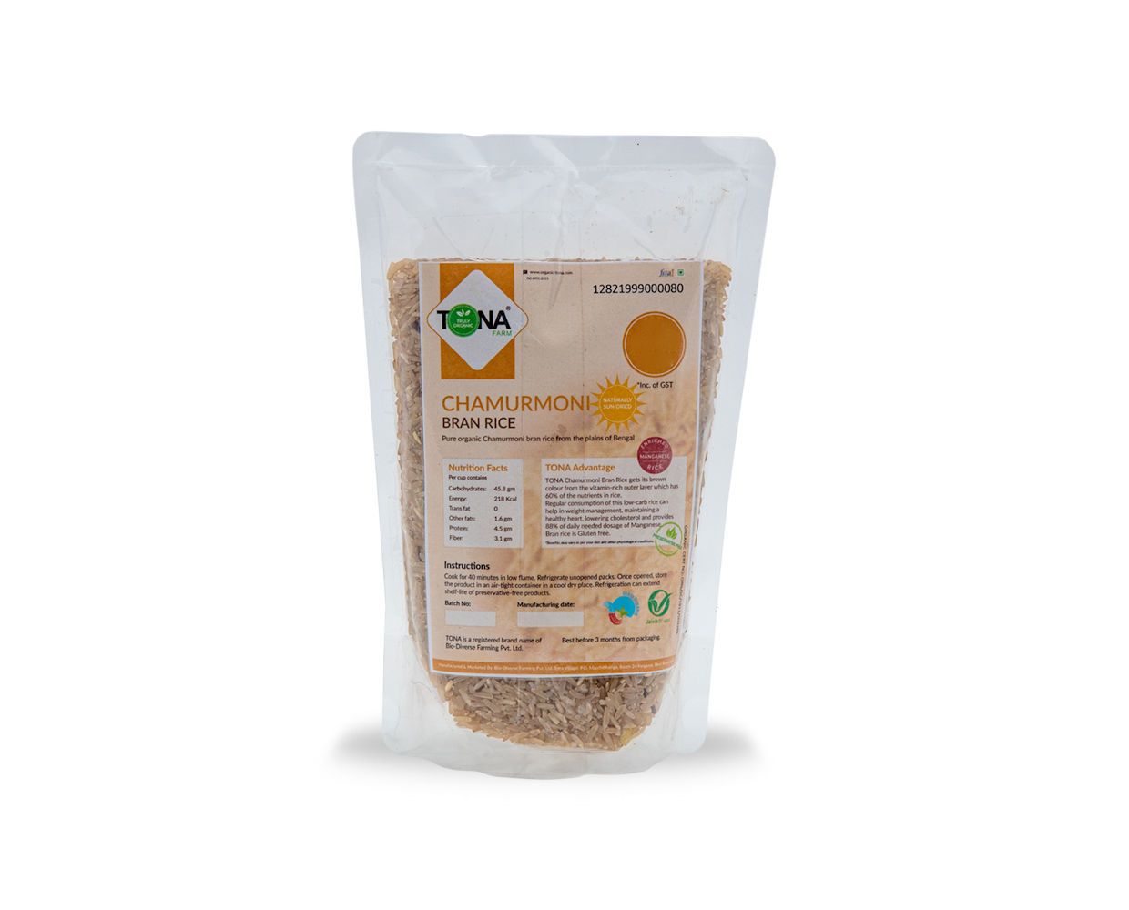 Tona Organic Healthy Bashkathi Bran Rice, 500 gm