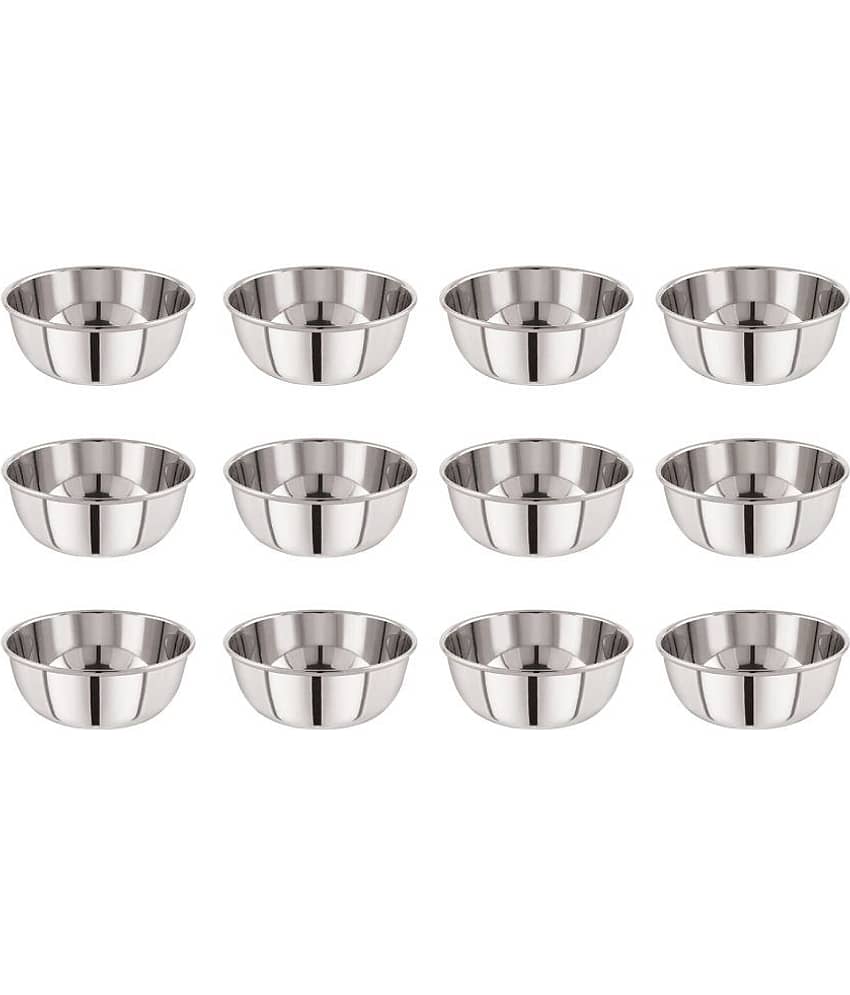 Neelam 12 Pcs Stainless Steel Cereal Bowl 200 mL