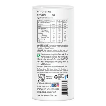 Catch Sprinkler || Oregano Freeze Dried || 12 Grams