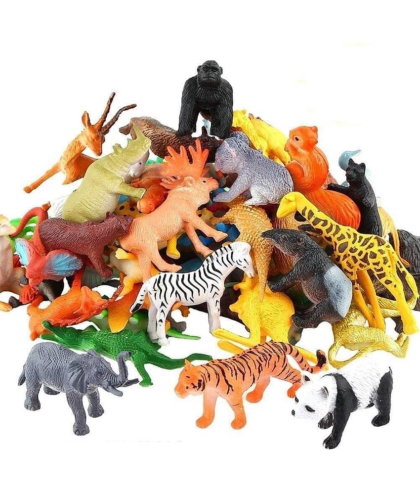 FRATELLI 12Pc Wild Animal Toy Set(Multicolour)