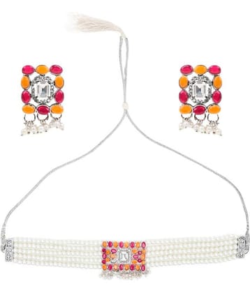 Sunhari Jewels - Multi Color Brass Necklace Set ( Pack of 1 )