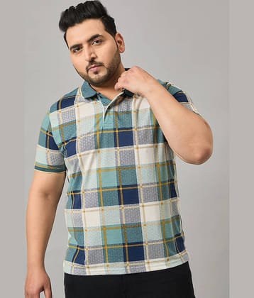 AUSTIVO Cotton Blend Regular Fit Checks Half Sleeves Men's Polo T Shirt - Multicolor ( Pack of 1 )