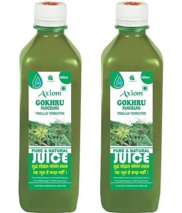 Axiom Gokhru Juice 500ml (Pack of 2) | 100% Natural WHO-GLP,GMP,ISO Certified Product