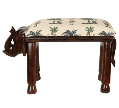 Chevron Palms Elephant Pouffe