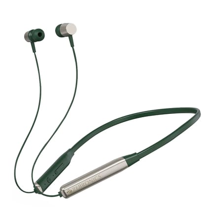 Zebronics in-Ear Wireless Neckband, 20Hrs Playback, Rapid Charging, 10mm Drivers, ENC, Gaming Mode, Dual Pairing, BT v6.0, Magnetic Earbuds, Type-C Charging (Evolve, Metallic Green) Zebronics in-Ear Wireless Neckband, 20Hrs Playback, Rapid Charging, 10mm Drivers, ENC, Gaming Mode, Dual Pairing, BT v6.0, Magnetic Earbuds, Type-C Charging (Evolve, Metallic Green)