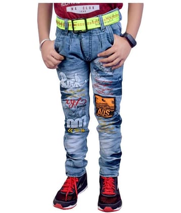 Kundan Pack of 1 Boys Cotton Blend Jeans ( Blue )