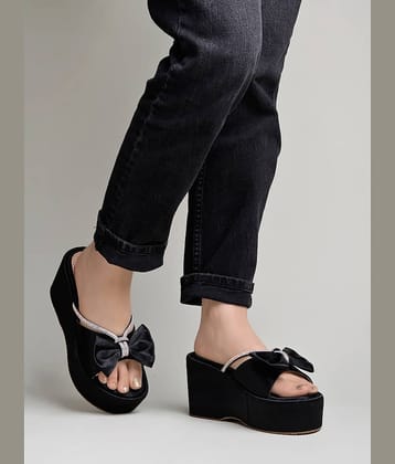 Shoetopia Black Women's Slip On Heels