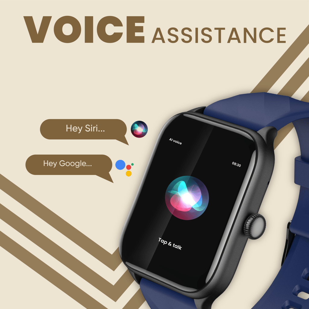 CELLECOR M1 Stew 1.83 IPS Display Smart Watch, Bluetooth Calling, Unlimited Watch Faces, 100+ Sports Modes, Health Suite, Voice Assistance (Black-Blue)