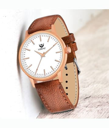 Lorenz Tan PU Analog Men's Watch