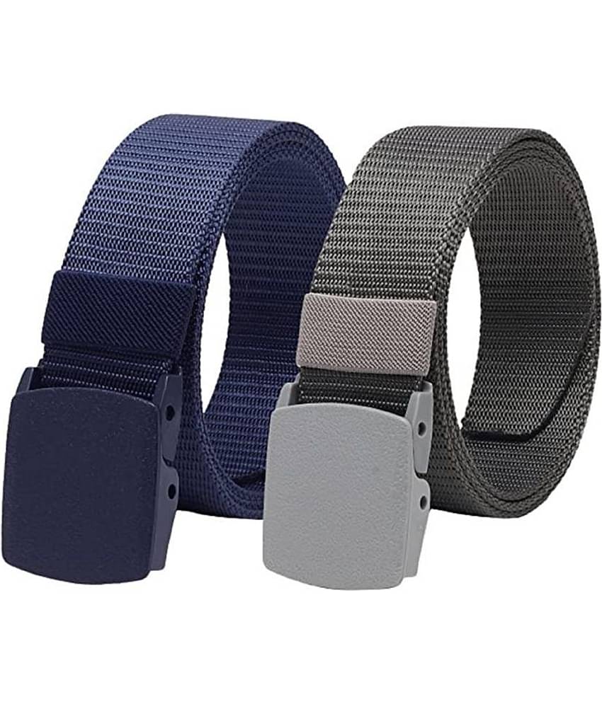 SILKSHOPPING - Multicolor Nylon Men's Casual Belt ( Pack of 2 )