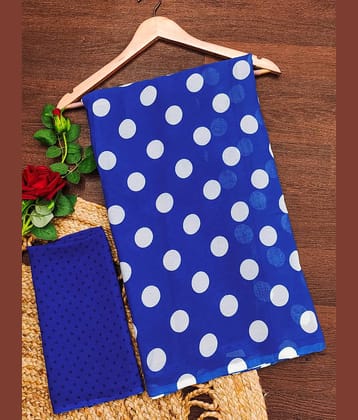 ANAND SAREES Georgette Printed Ilkal Saree With Unstitched Blouse Piece ( Blue )