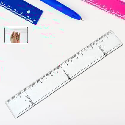 20 cm Transparent Plastic Ruler (1 Pc)