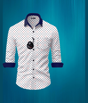 MAN'S SUITUP Rayon Regular Fit Printed Full Sleeves Men's Casual Shirt - Navy ( Pack of 1 )