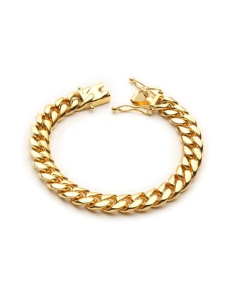 Clean Cuban Bracelet 10 mm - Gold-7 inches