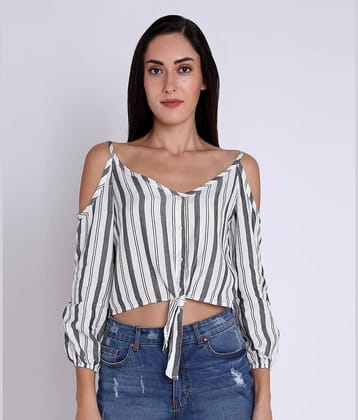 Chimpaaanzee - White Viscose Women's Knot Front Top ( Pack of 1 )