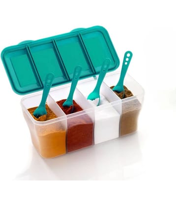 OFFYX - Masala Storage PET Aqua Green Spice Container ( Set of 1 )