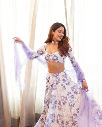 Shreemall Launching New Lehenga Choli Inspired by JANHVI KAPOOR  Floral Print Design-M