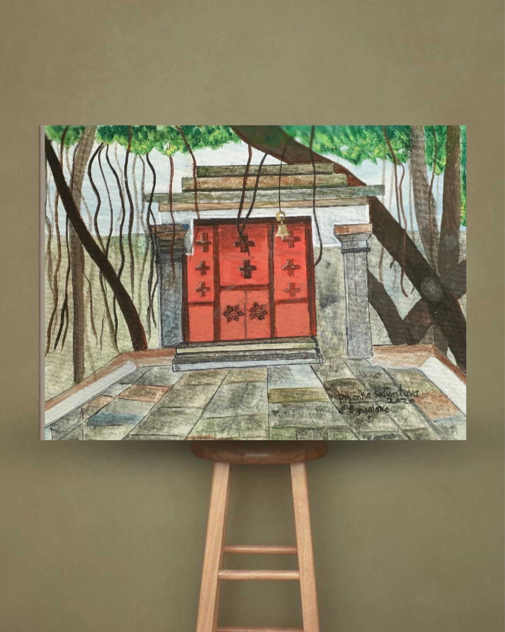 Acrylic Detailed Hand-Painted (Still Life Temple)