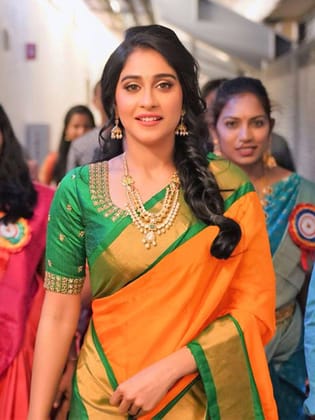 Gleaming Mustered Coloured Partywear Chanderi Silk Saree DN KM1031
