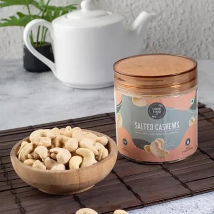 Good Food Co Salted Cashews Roasted Whole Nuts with Sea Salt Gluten Free Vegan Snack Pack of 2  250gm each