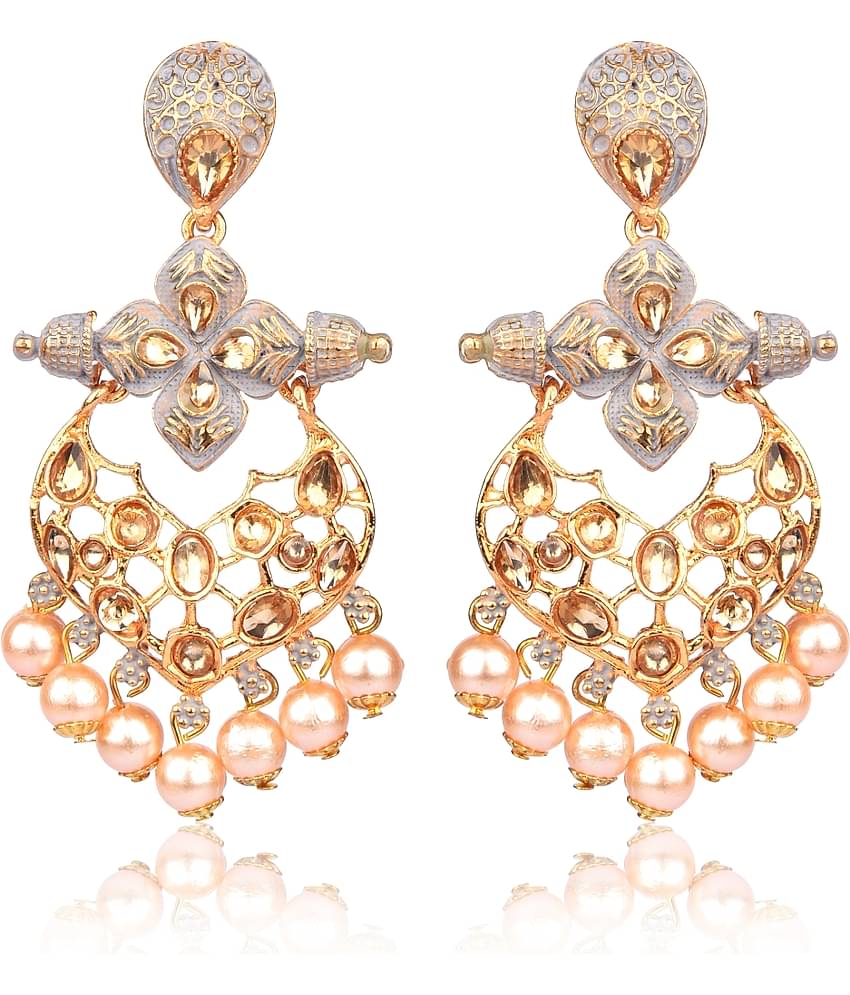Darshini Designs - Gray Chandbalis Earrings ( Pack of 1 )